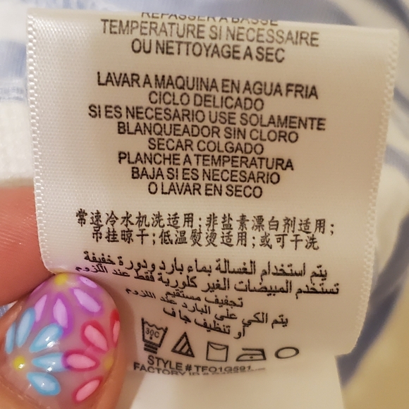 BCBGeneration Layered White and Blue Striped Tank Top - Picture 5 of 6